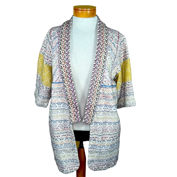 World Market Tapestry Open Front Boho Kimono Jacket With Southwestern De… - Picture 1 of 16
